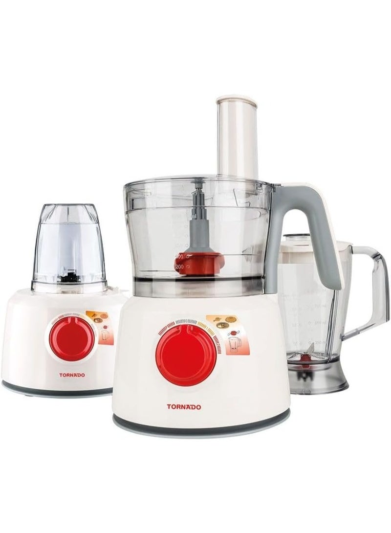 Tornado Mini Chopper / Grinder, 1 Liter Bowl, 2 Mills, 300-400W Power (Est.), White - Model TFP-1000CC - Image 2